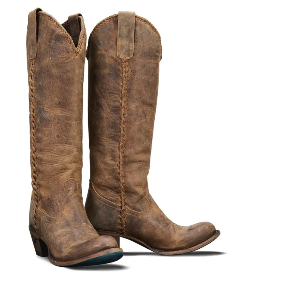Classic Over-the-Knee Leather Boots in Brown